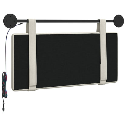 Hangend hoofdbord Met LED-verlichting Crèmekleurig Fluweel