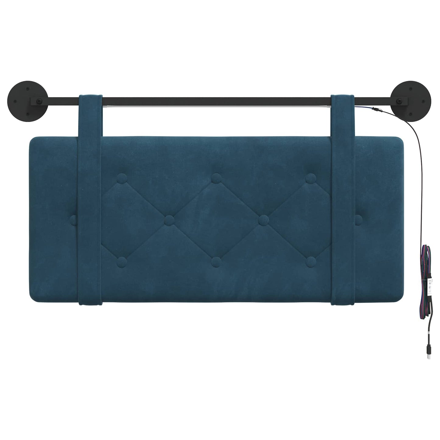 Hangend hoofdbord Met LED-verlichting Blauw Fluweel