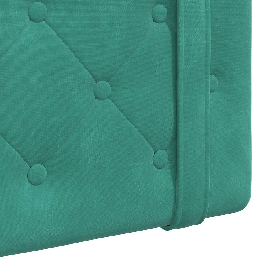 Hangend hoofdbord Met LED-verlichting Turquoise Fluweel