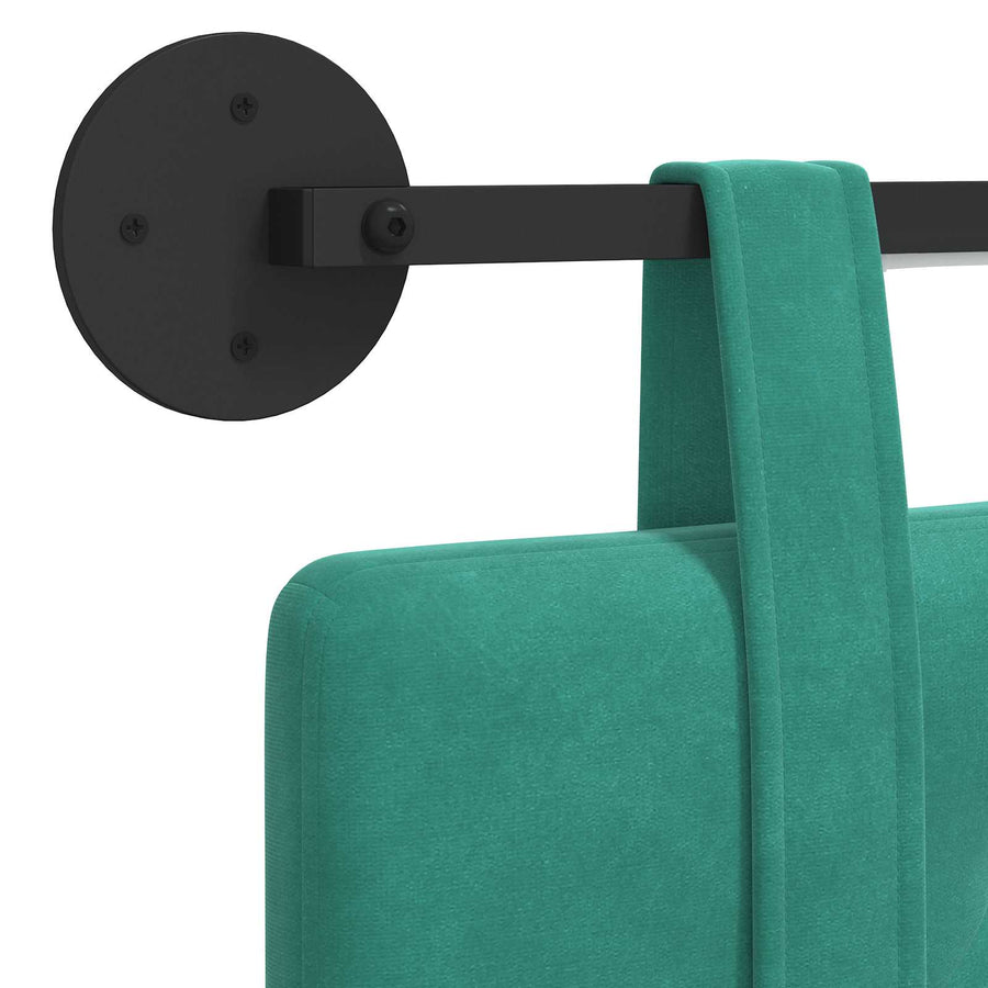 Hangend hoofdbord Met LED-verlichting Turquoise Fluweel