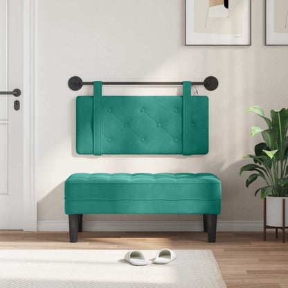 Hangend hoofdbord Met LED-verlichting Turquoise Fluweel