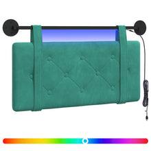 Hangend hoofdbord Met LED-verlichting Turquoise Fluweel