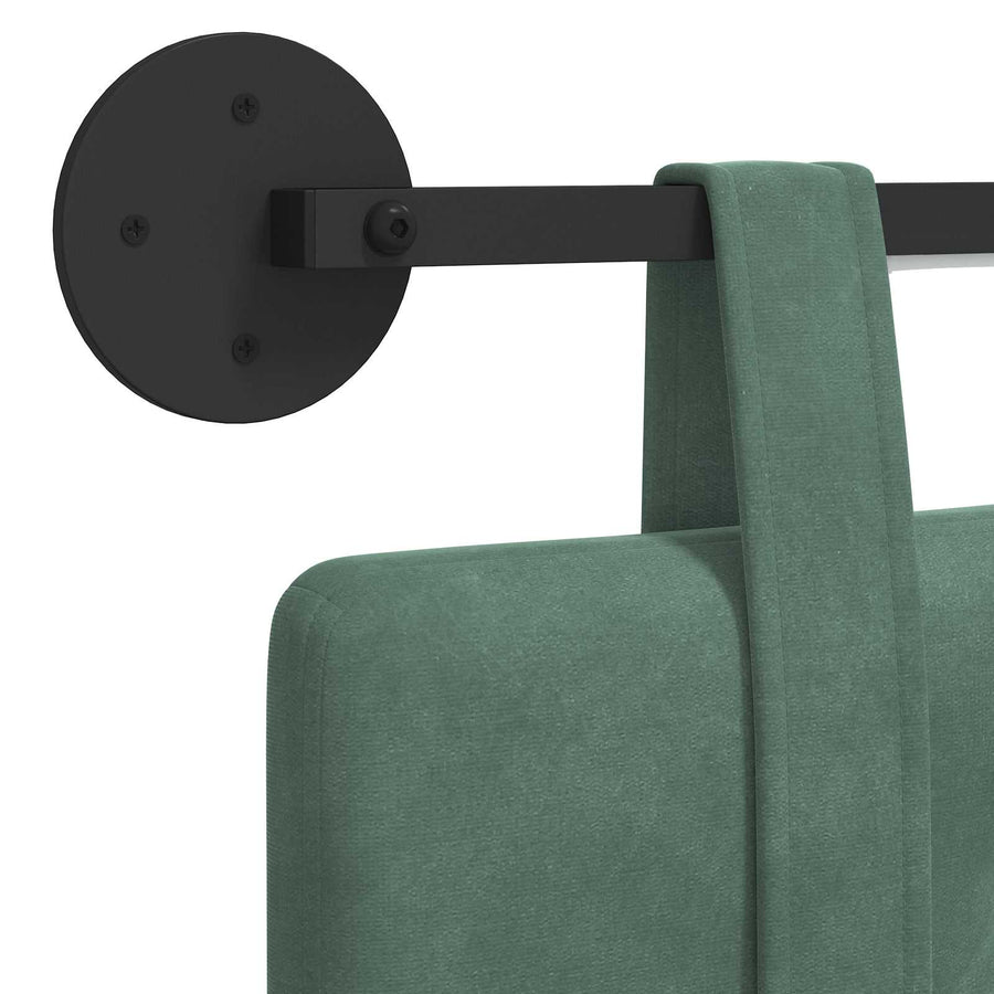 Hangend hoofdbord Met LED-verlichting Zeegroen Fluweel