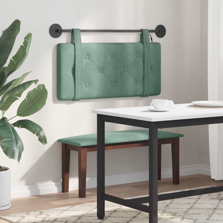 Hangend hoofdbord Met LED-verlichting Zeegroen Fluweel