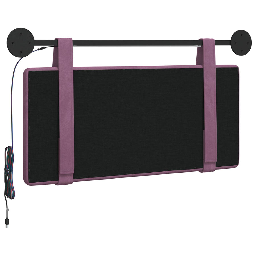 Hangend hoofdbord Met LED-verlichting Paars Fluweel