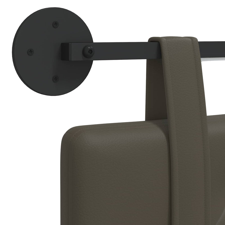 Hangend hoofdbord Met LED-verlichting Grijs Kunstleer