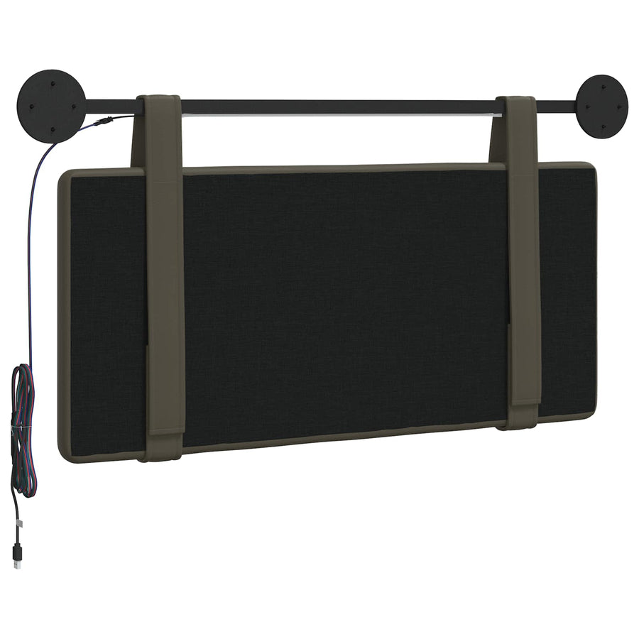 Hangend hoofdbord Met LED-verlichting Grijs Kunstleer