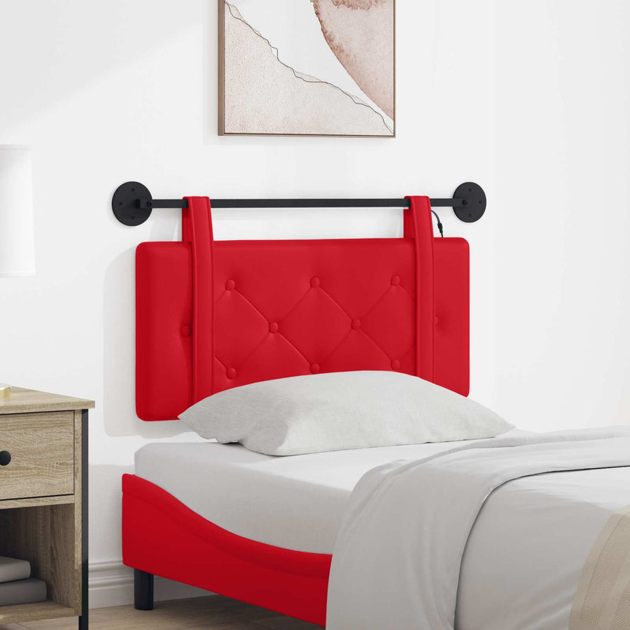 Hangend hoofdbord Met LED-verlichting Rood Kunstleer