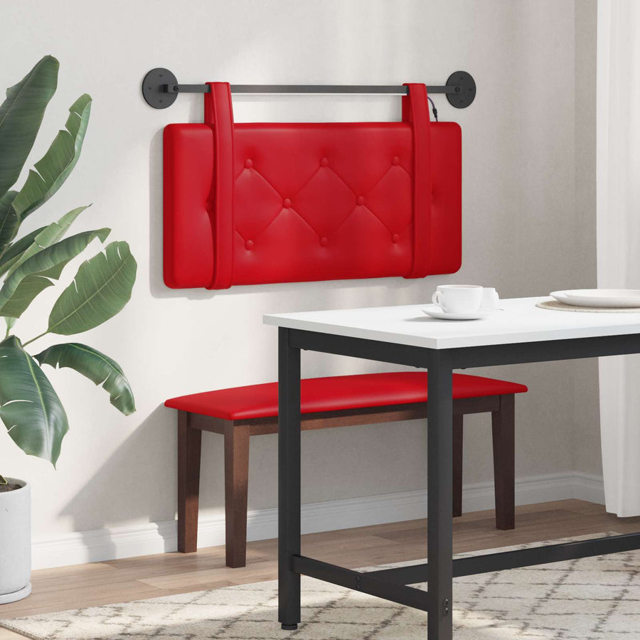 Hangend hoofdbord Met LED-verlichting Rood Kunstleer