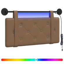Hangend hoofdbord Met LED-verlichting Cappuccino Kunstleer