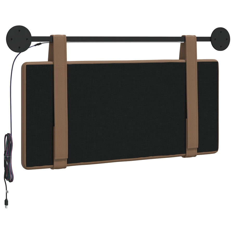 Hangend hoofdbord Met LED-verlichting Cappuccino Kunstleer