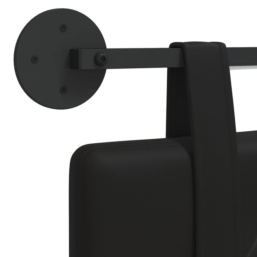 Hangend hoofdbord Met LED-verlichting Zwart Kunstleer