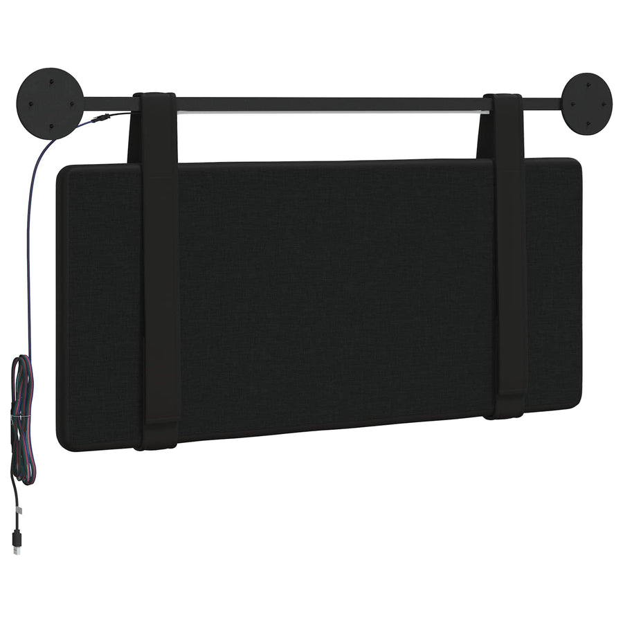 Hangend hoofdbord Met LED-verlichting Zwart Kunstleer