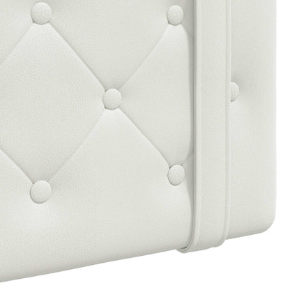 Hangend hoofdbord Met LED-verlichting Wit Kunstleer