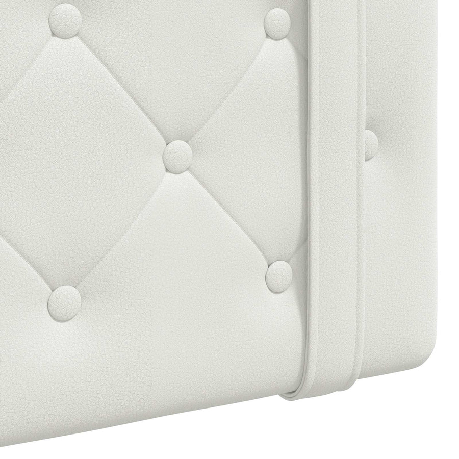 Hangend hoofdbord Met LED-verlichting Wit Kunstleer