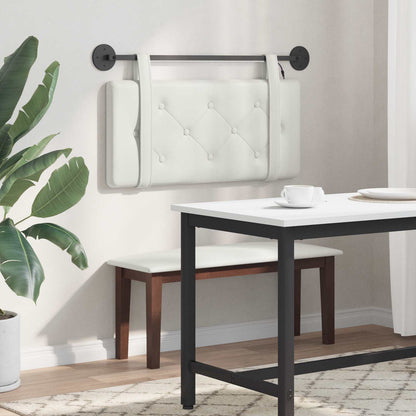 Hangend hoofdbord Met LED-verlichting Wit Kunstleer