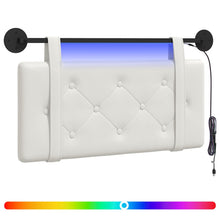 Hangend hoofdbord Met LED-verlichting Wit Kunstleer