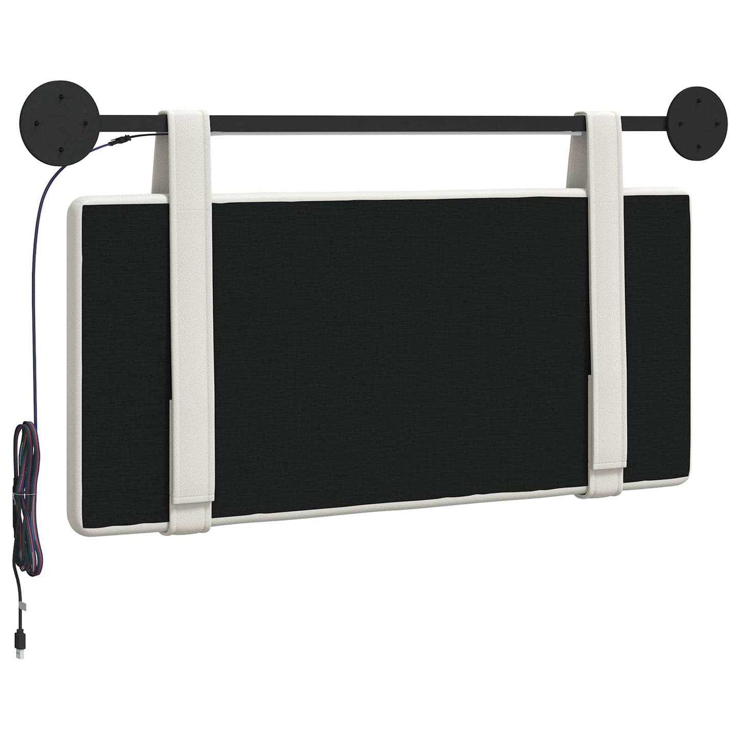 Hangend hoofdbord Met LED-verlichting Wit Kunstleer