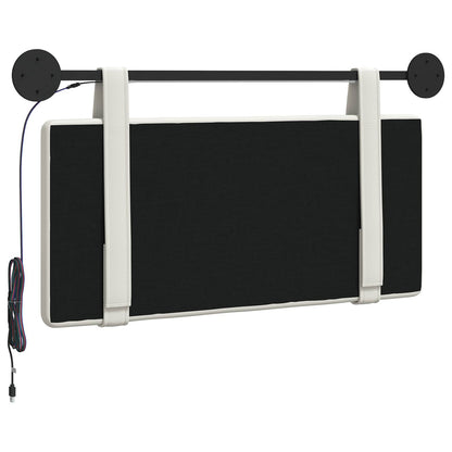 Hangend hoofdbord Met LED-verlichting Wit Kunstleer