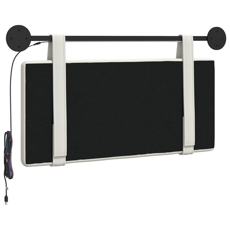 Hangend hoofdbord Met LED-verlichting Wit Kunstleer