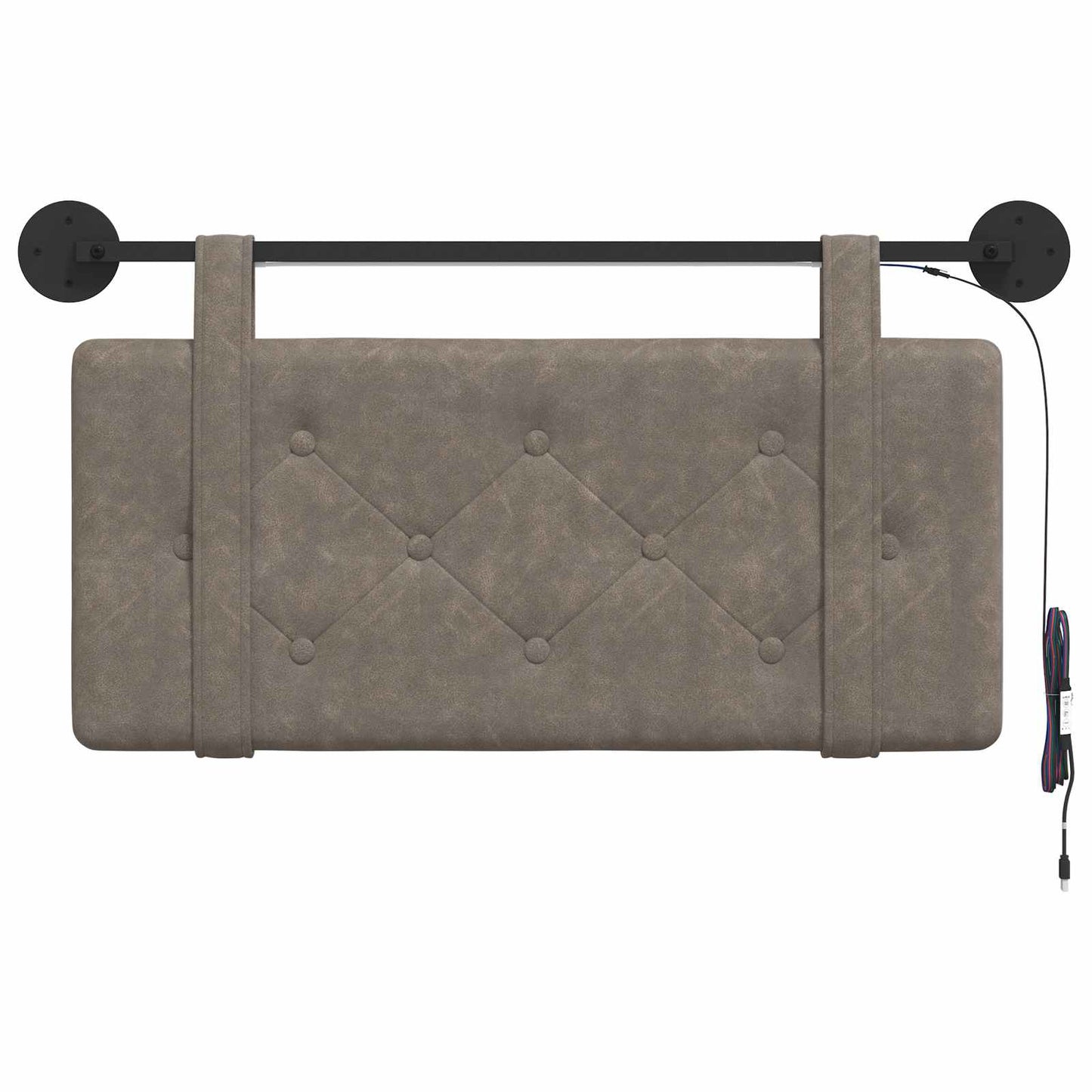 Hangend hoofdbord Met LED-verlichting Grijs Antiek PU