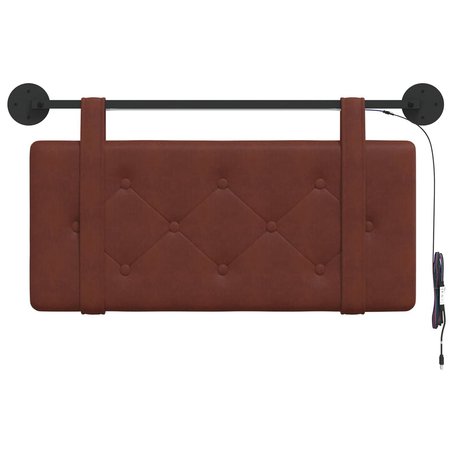 Hangend hoofdbord Met LED-verlichting Glanzend Bruin Antiek PU