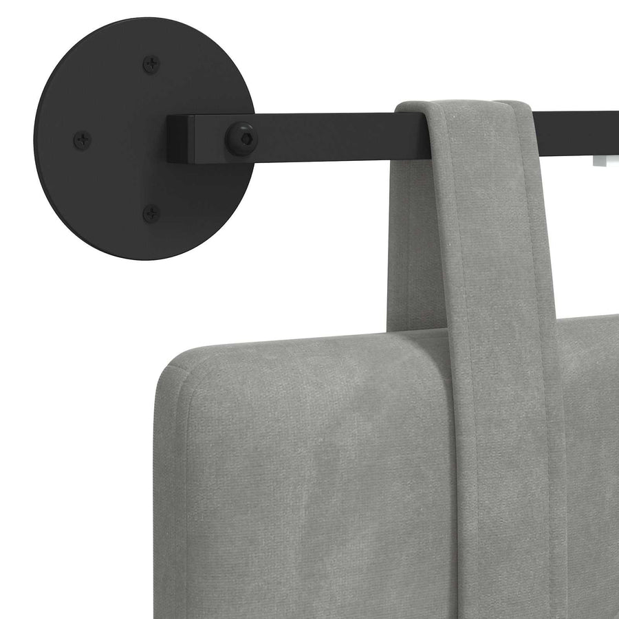 Hangend hoofdbord Met LED-verlichting Lichtgrijs Fluweel