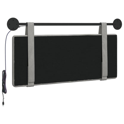 Hangend hoofdbord Met LED-verlichting Lichtgrijs Fluweel