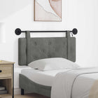 Hanging Headboard With LED Lighting Dark Grey Velvet
