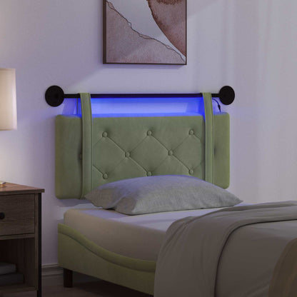 Hangend hoofdbord Met LED-verlichting Lichtgroen Fluweel