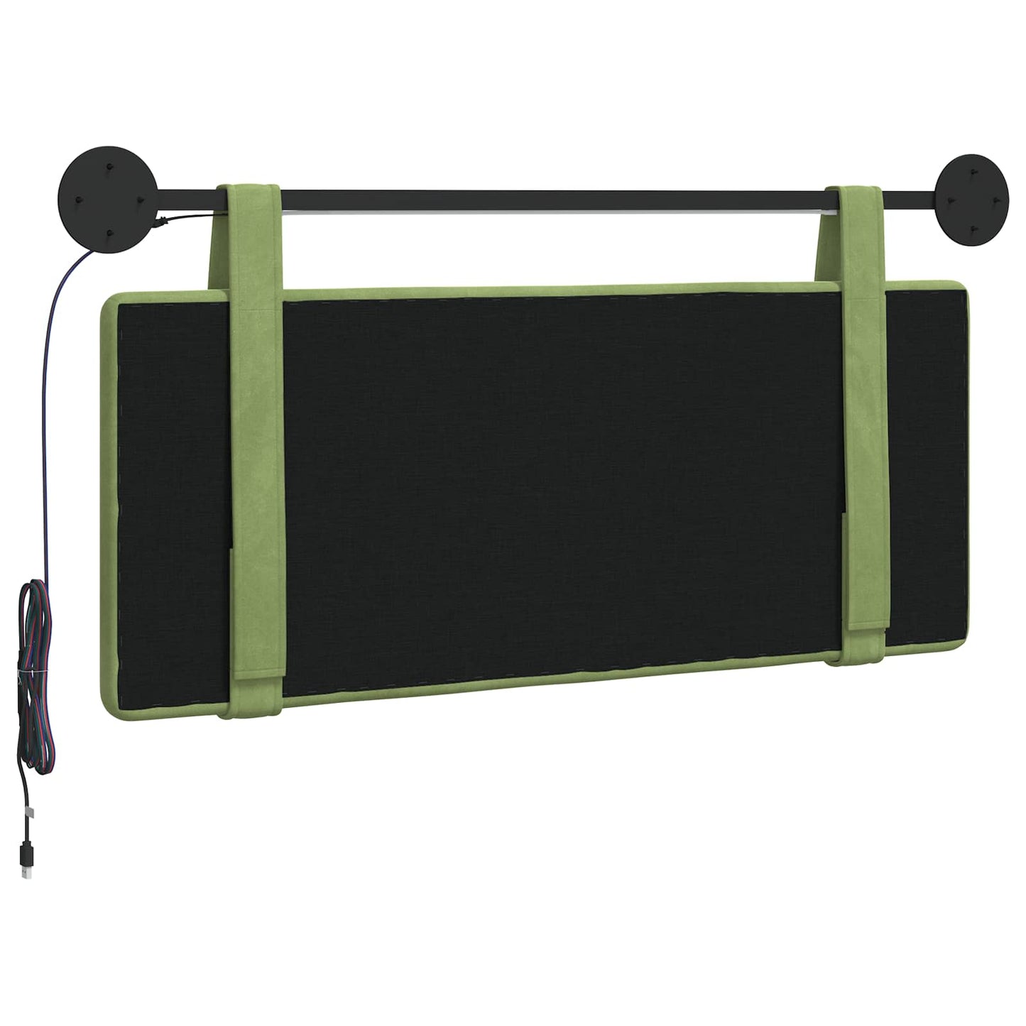 Hangend hoofdbord Met LED-verlichting Lichtgroen Fluweel