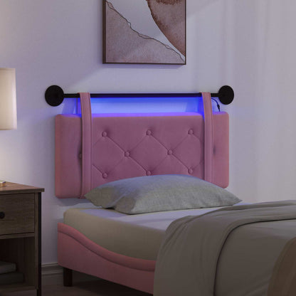 Hangend hoofdbord Met LED-verlichting Roze Fluweel