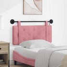 Hanging Headboard With LED Lighting Pink Velvet