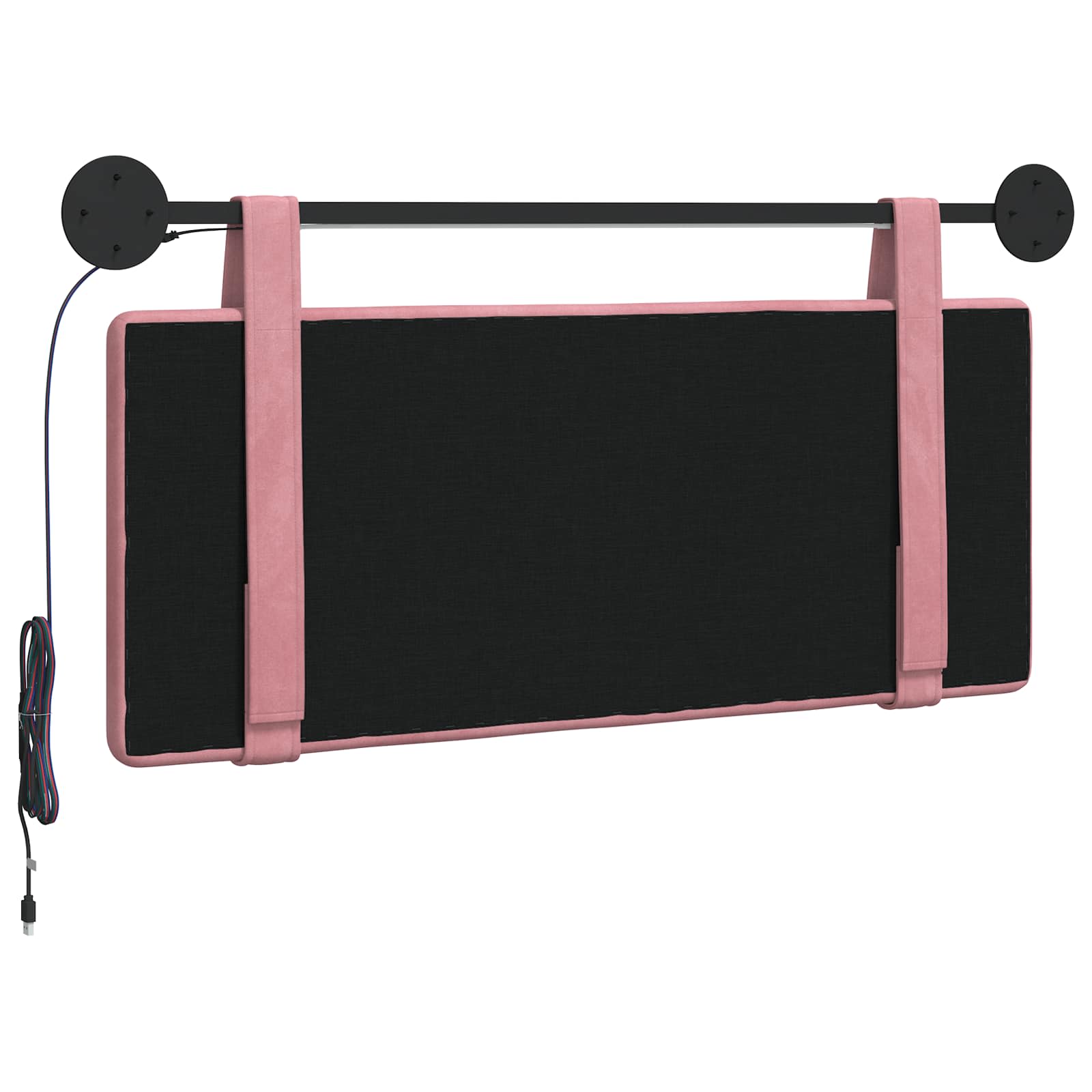 Hangend hoofdbord Met LED-verlichting Roze Fluweel
