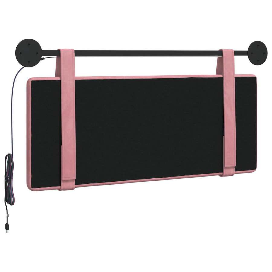 Hangend hoofdbord Met LED-verlichting Roze Fluweel