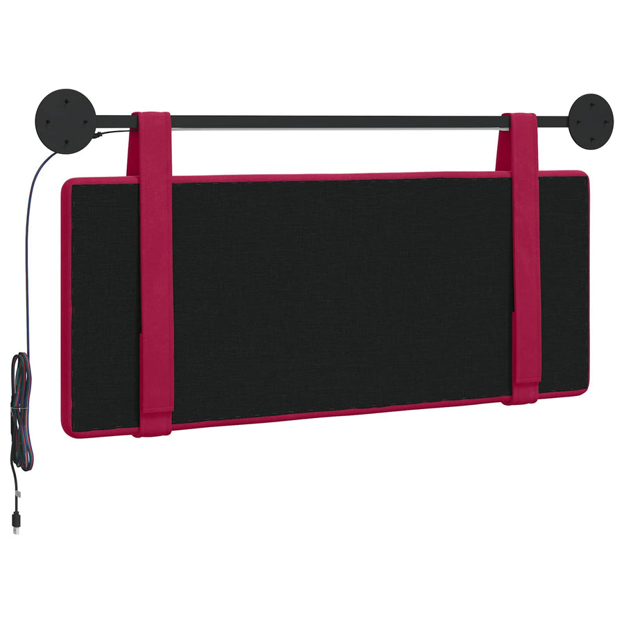 Hangend hoofdbord Met LED-verlichting Wijnrood Fluweel