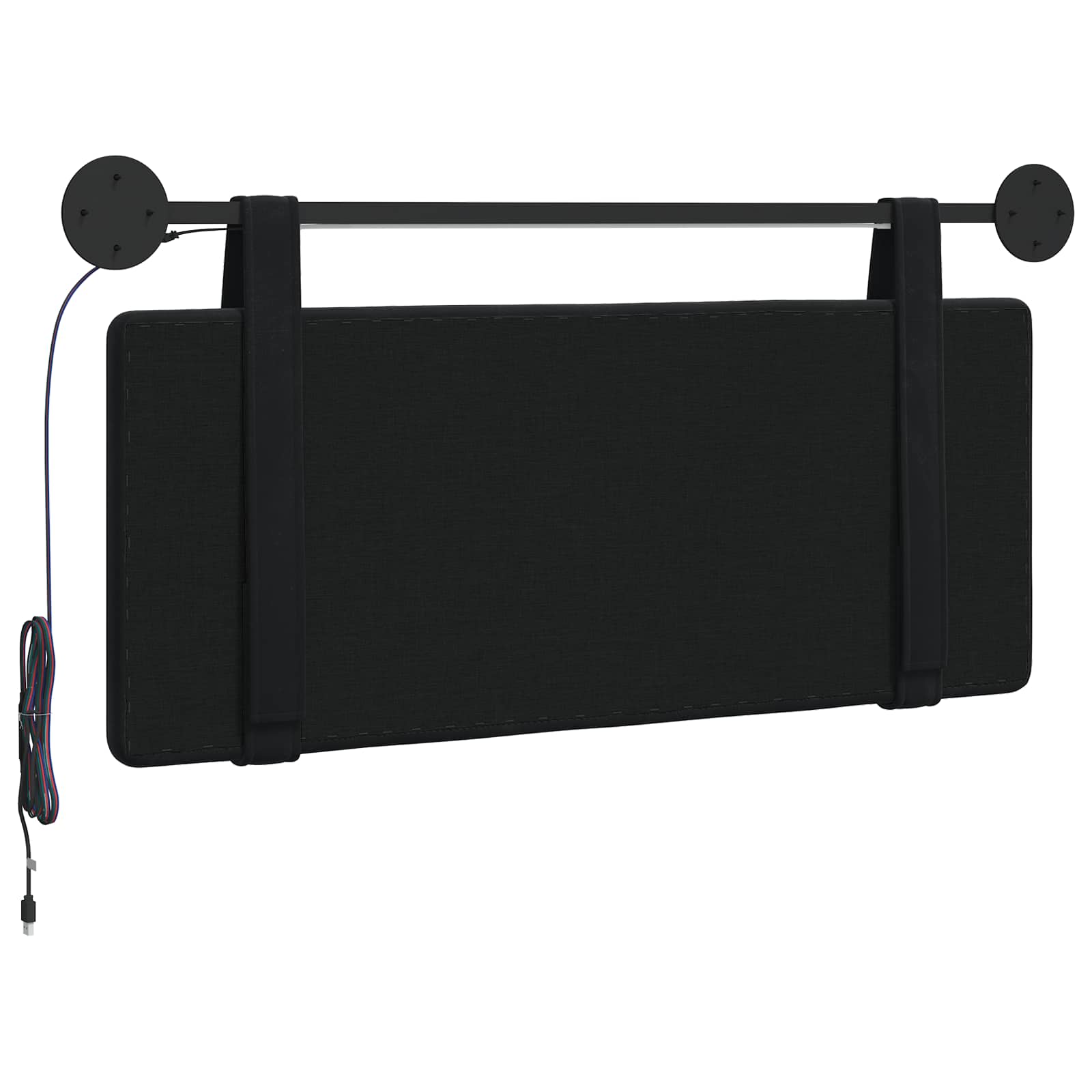 Hangend hoofdbord Met LED-verlichting Zwart Fluweel