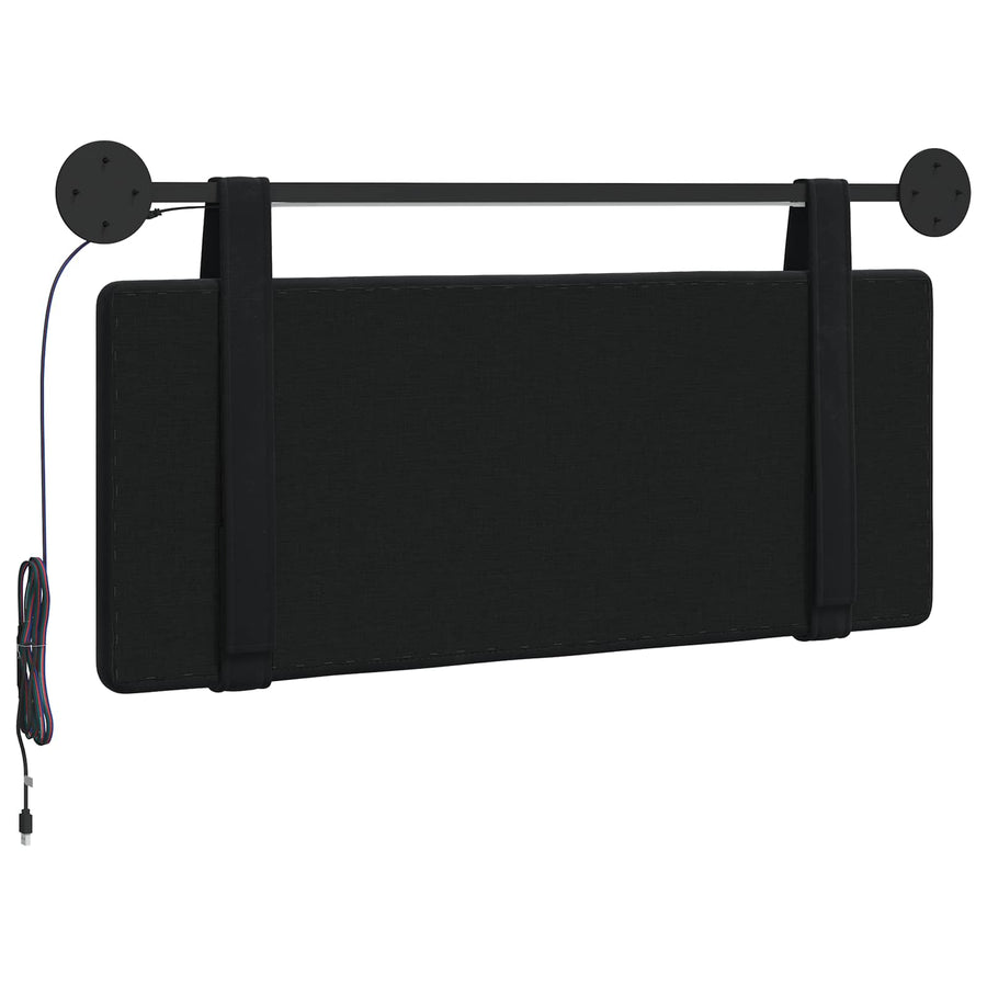 Hangend hoofdbord Met LED-verlichting Zwart Fluweel