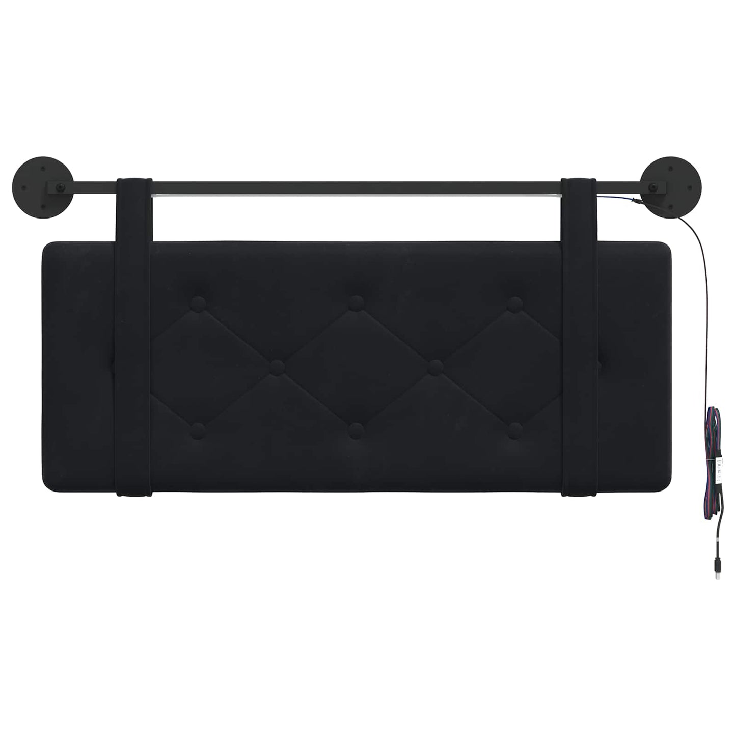 Hangend hoofdbord Met LED-verlichting Zwart Fluweel