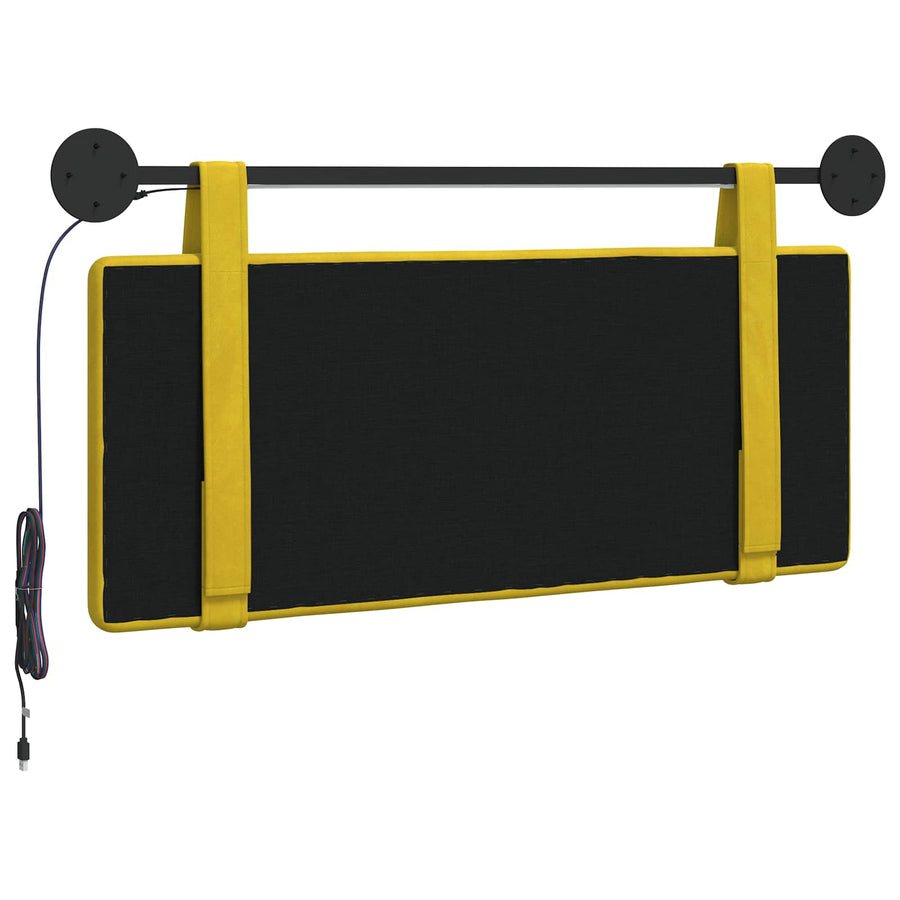 Hangend hoofdbord Met LED-verlichting Geel Fluweel