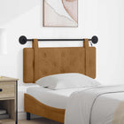 Wall-mounted Headboard With LED Lighting Brown Velvet