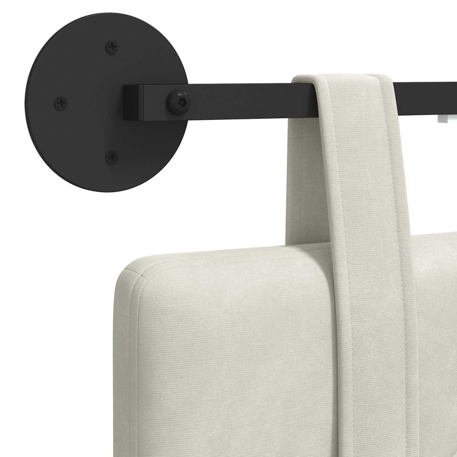 Hangend hoofdbord Met LED-verlichting Crèmekleurig Fluweel