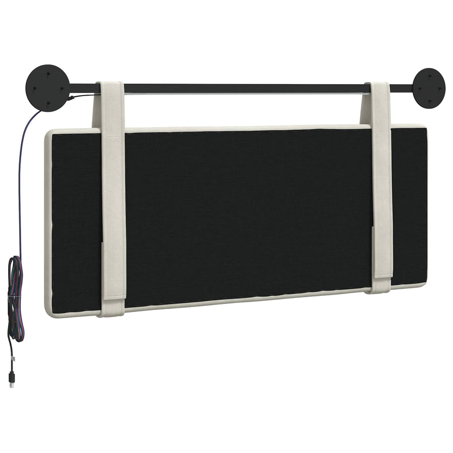 Hangend hoofdbord Met LED-verlichting Crèmekleurig Fluweel