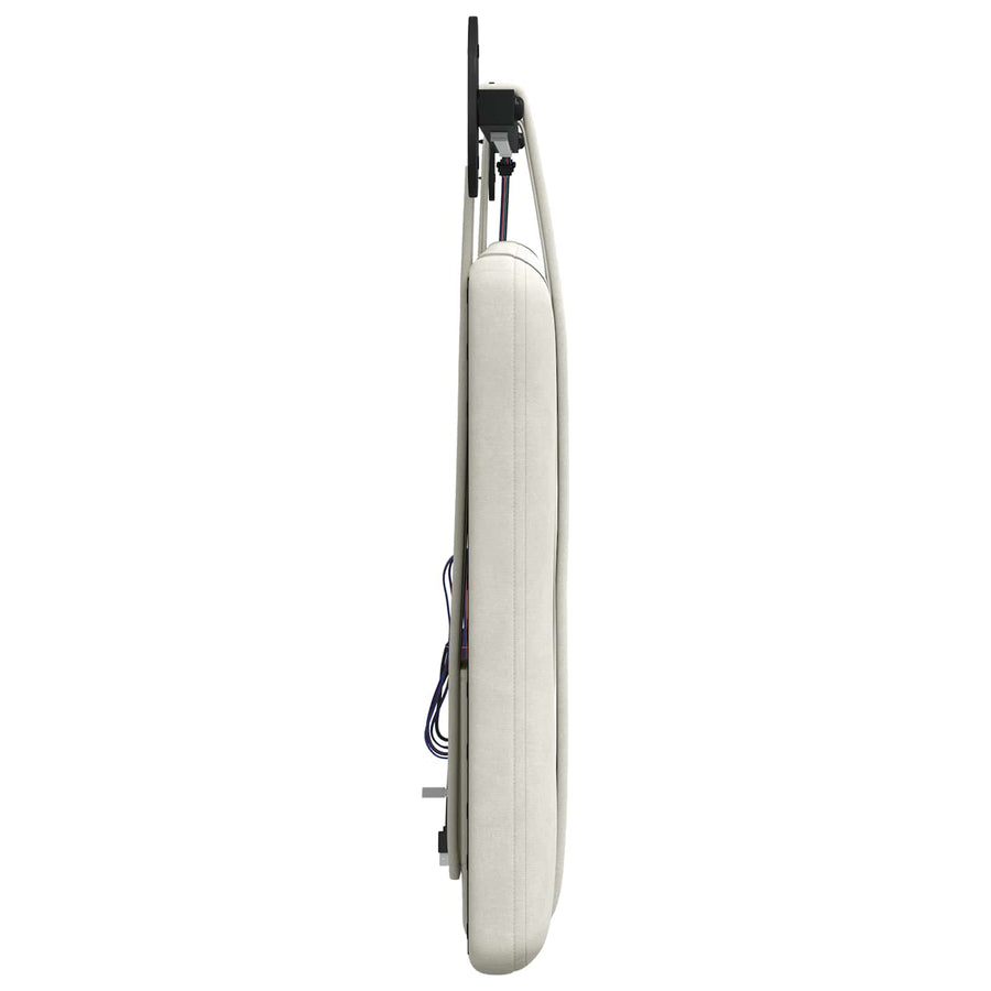 Hangend hoofdbord Met LED-verlichting Crèmekleurig Fluweel