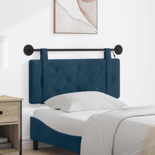 Hangend hoofdbord Met LED-verlichting Blauw Fluweel