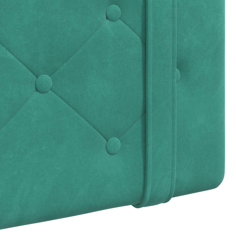 Hangend hoofdbord Met LED-verlichting Turquoise Fluweel