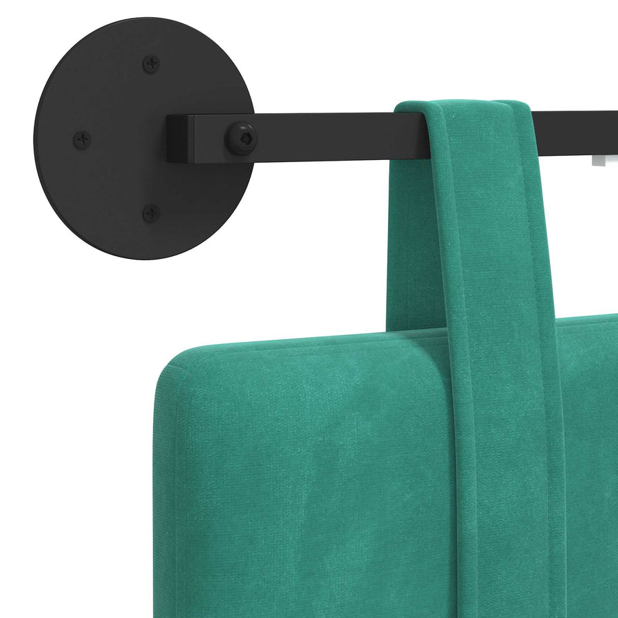 Hangend hoofdbord Met LED-verlichting Turquoise Fluweel