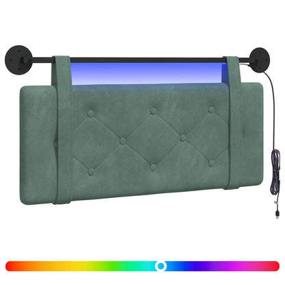 Hangend hoofdbord Met LED-verlichting Zeegroen Fluweel