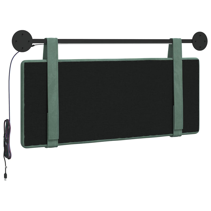Hangend hoofdbord Met LED-verlichting Zeegroen Fluweel