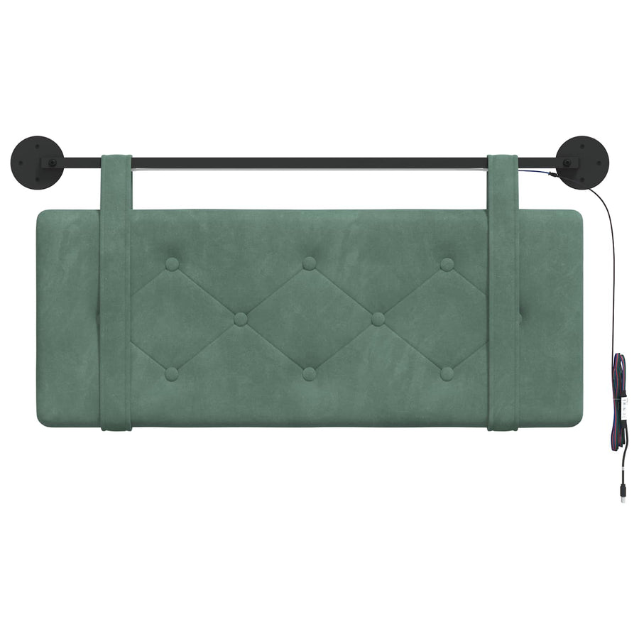 Hangend hoofdbord Met LED-verlichting Zeegroen Fluweel